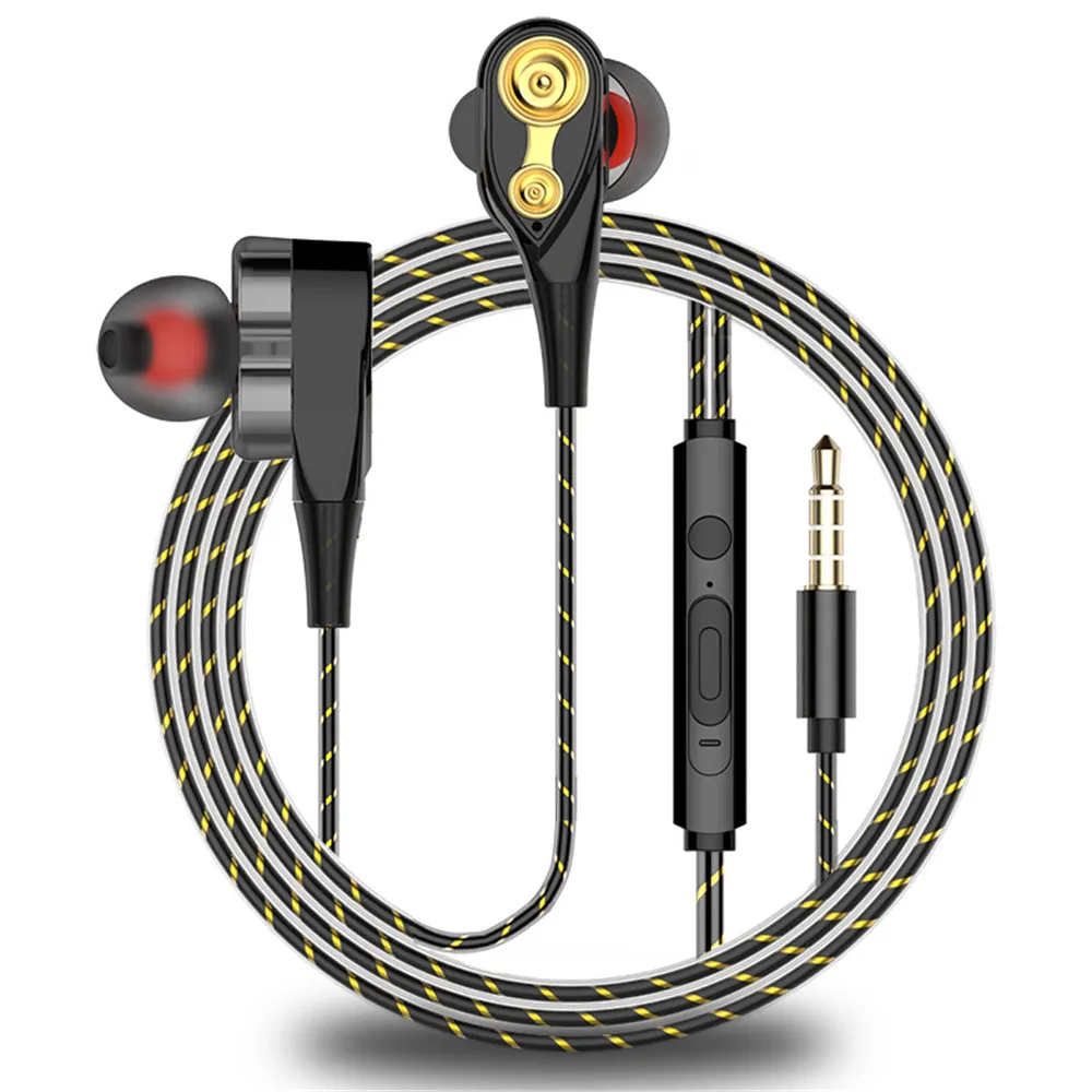 Quad Core Wire Control Earphone 3.5mm In Ear Heavy Bass With Mic and Volume Control Dual Drive Headset For iPhone huawei Xiaomi
Quad Core Wire Control Earphone 3.5mm In Ear Heavy Bass With Mic and Volume Control Dual Drive Headset For iPhone huawei Xiaomi
