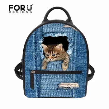 FORUDESIGNS Denim Cat Women Backpacks Female Girls School Bags Cute 3D Dog PU Leather Teenager Small Backpack Shoulder Bag Purse
FORUDESIGNS Denim Cat Women Backpacks Female Girls School Bags Cute 3D Dog PU Leather Teenager Small Backpack Shoulder Bag Purse