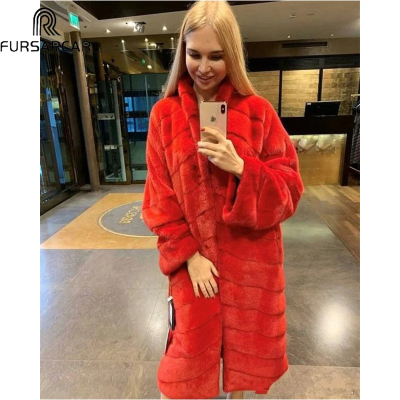 FURSARCAR 120cm Long Diagonal Stripes Turndown Collar Mink Jacket Winter Fashion New Real Fur Mink Women Luxury Plus Size
FURSARCAR 120cm Long Diagonal Stripes Turndown Collar Mink Jacket Winter Fashion New Real Fur Mink Women Luxury Plus Size