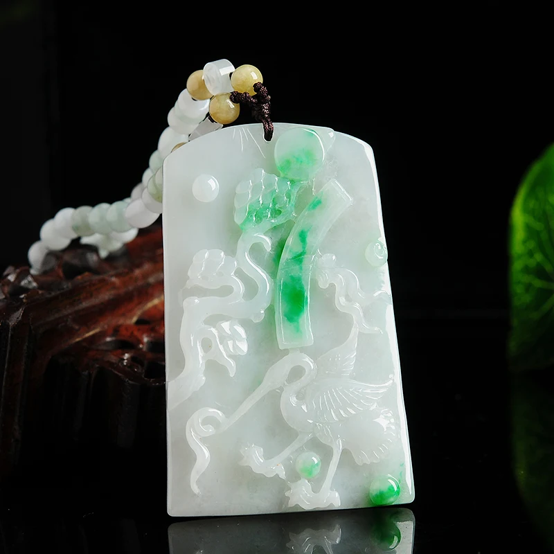 Natural white floating green jade brand jade pendant Authentic A goods Myanmar jade crane brand high rise a jade pendant
Natural white floating green jade brand jade pendant Authentic A goods Myanmar jade crane brand high rise a jade pendant