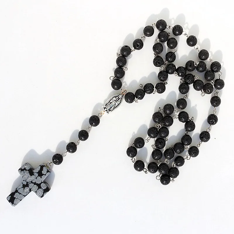 8mm Black Buddhist Lava Rock Stone Cross catholic rosary prayer necklace Men jewelry
8mm Black Buddhist Lava Rock Stone Cross catholic rosary prayer necklace Men jewelry