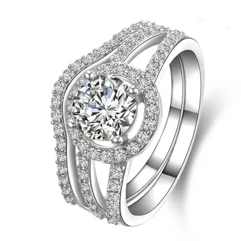 Solid 585 White Gold Bridal Sets 1Ct Synthetic Diamonds Ring White Gold Jewelry for Bridal Wedding Valentine Birthday Gift
Solid 585 White Gold Bridal Sets 1Ct Synthetic Diamonds Ring White Gold Jewelry for Bridal Wedding Valentine Birthday Gift