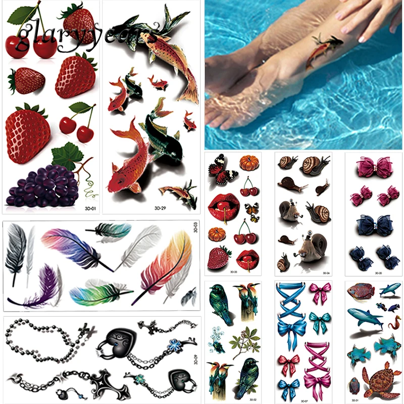 10 Sheets 3D Temporary Tattoo Sticker Colorful Feather Animal Fruit Style Women Back Sleeve Body Art Tattoo Fake Sticker Holiday
10 Sheets 3D Temporary Tattoo Sticker Colorful Feather Animal Fruit Style Women Back Sleeve Body Art Tattoo Fake Sticker Holiday