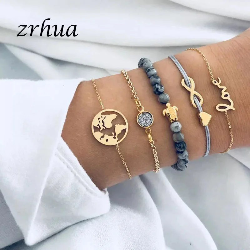 ZRHUA Bohemian Turtle Charm Bracelets Bangles For Women Fashion Gold Color Strand Bracelets Sets Jewelry Party Gifts Hot Sale
ZRHUA Bohemian Turtle Charm Bracelets Bangles For Women Fashion Gold Color Strand Bracelets Sets Jewelry Party Gifts Hot Sale