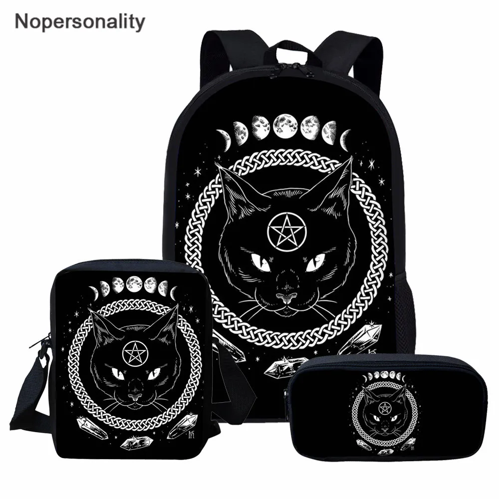 Nopersonality Black Cat Print Book Bag Large Capacity Schoolbag for Teenager Girls 3Pcs/Set School Rucksack Children Backpack
Nopersonality Black Cat Print Book Bag Large Capacity Schoolbag for Teenager Girls 3Pcs/Set School Rucksack Children Backpack