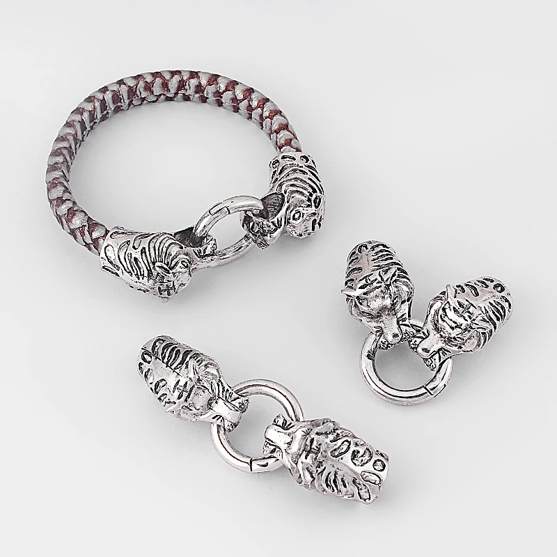 Заглушка для кожаного шнура 10 мм с пружинной застежкой 3 комплекта|bracelet end cap|end