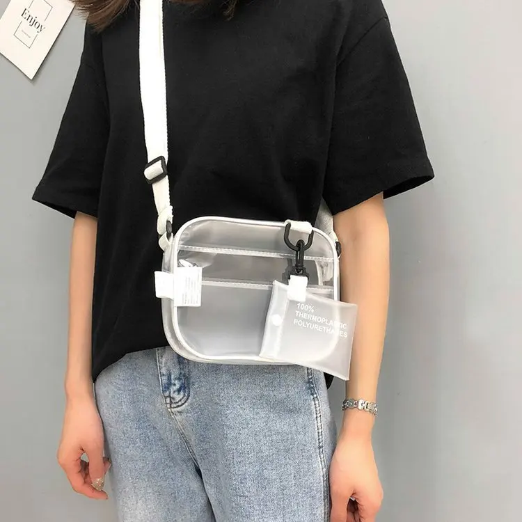 Fashion PVC Clear Transparent Bags Women Messenger Bags 2019 New Arrival Female Casual Zipper Simple Handbags Shoulder Bags
Fashion PVC Clear Transparent Bags Women Messenger Bags 2019 New Arrival Female Casual Zipper Simple Handbags Shoulder Bags