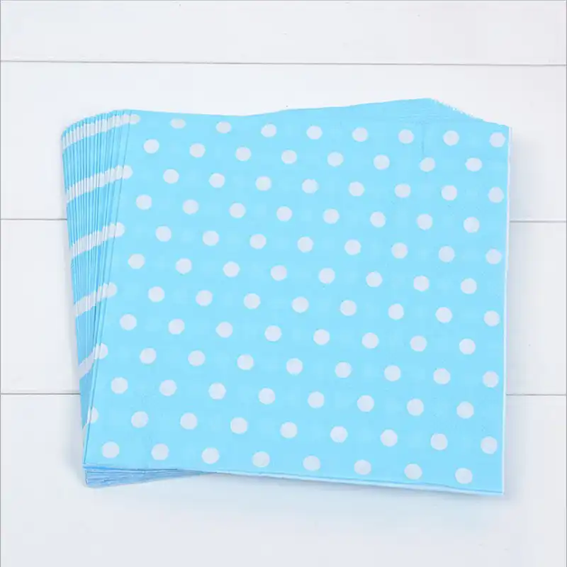 Wedding Paper Napkins Pink Blue Polka Dots Kids Birthday Party