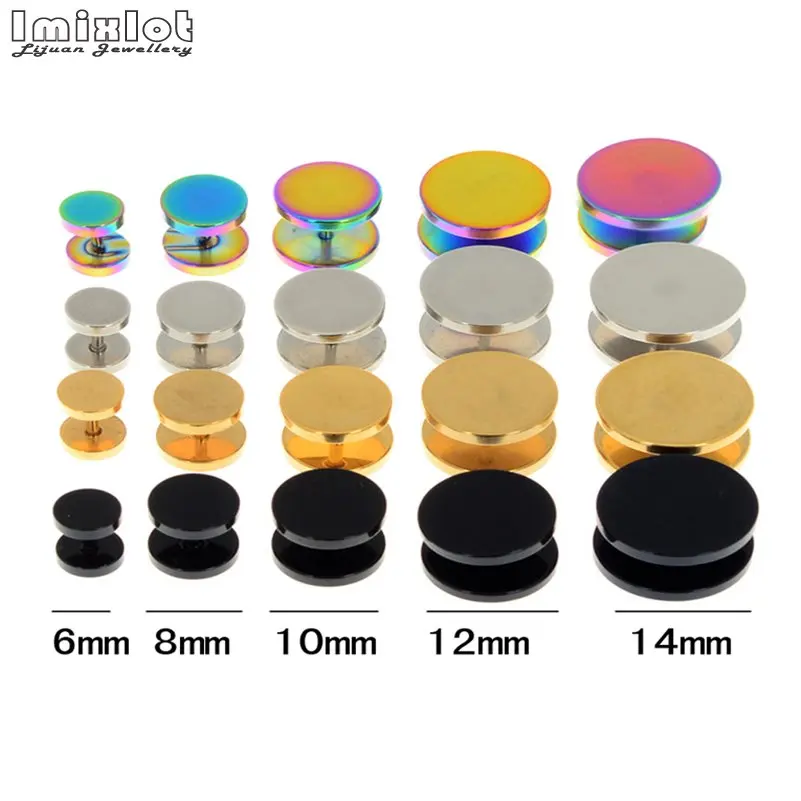 2PCS Fake Ear Plug Piercing Round Ear Plugs Tunnels Stretcher Piercing Ear Stud Earring 6/8/10/12/14mm Fashion Body Jewelry
2PCS Fake Ear Plug Piercing Round Ear Plugs Tunnels Stretcher Piercing Ear Stud Earring 6/8/10/12/14mm Fashion Body Jewelry