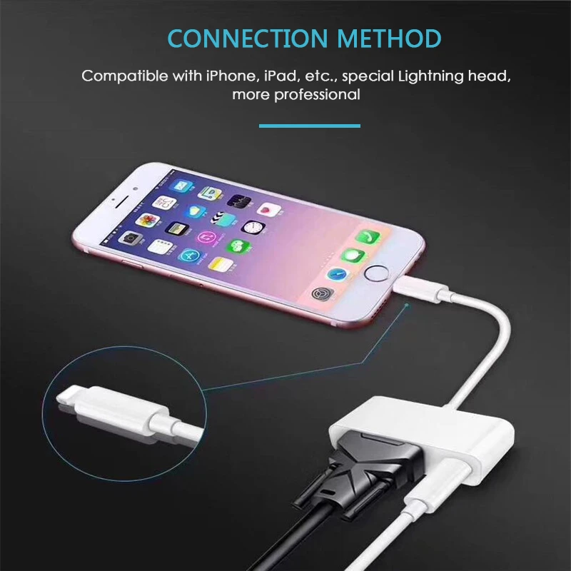 2019 HOT High Performance for Apple Port To VGA Adapter Audio Video Cable for Iphone X 6 6s 7 Plus Ipad for Apple TV Device
2019 HOT High Performance for Apple Port To VGA Adapter Audio Video Cable for Iphone X 6 6s 7 Plus Ipad for Apple TV Device