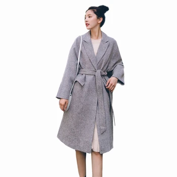 Woolen Coat Hepburn Style Women Autumn Winter Lapel Outwear Female Elegant Slim Single Button With Belt Wool Blends Overcoat P27
Woolen Coat Hepburn Style Women Autumn Winter Lapel Outwear Female Elegant Slim Single Button With Belt Wool Blends Overcoat P27