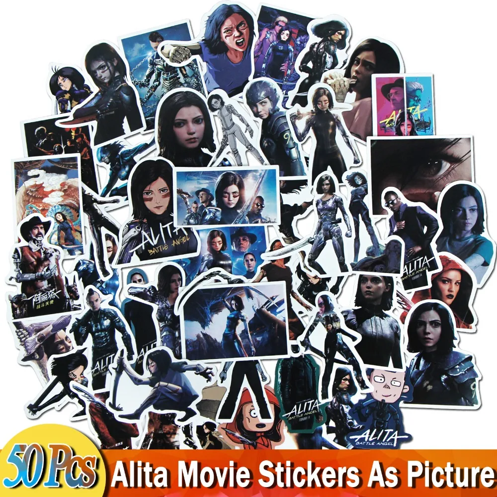 50 Pcs Movie Cartoon Theme Stickers for Alita PVC Graffiti Waterproof Sticker for Guitar Skateboard Luggage Bicycle Car
50 Pcs Movie Cartoon Theme Stickers for Alita PVC Graffiti Waterproof Sticker for Guitar Skateboard Luggage Bicycle Car