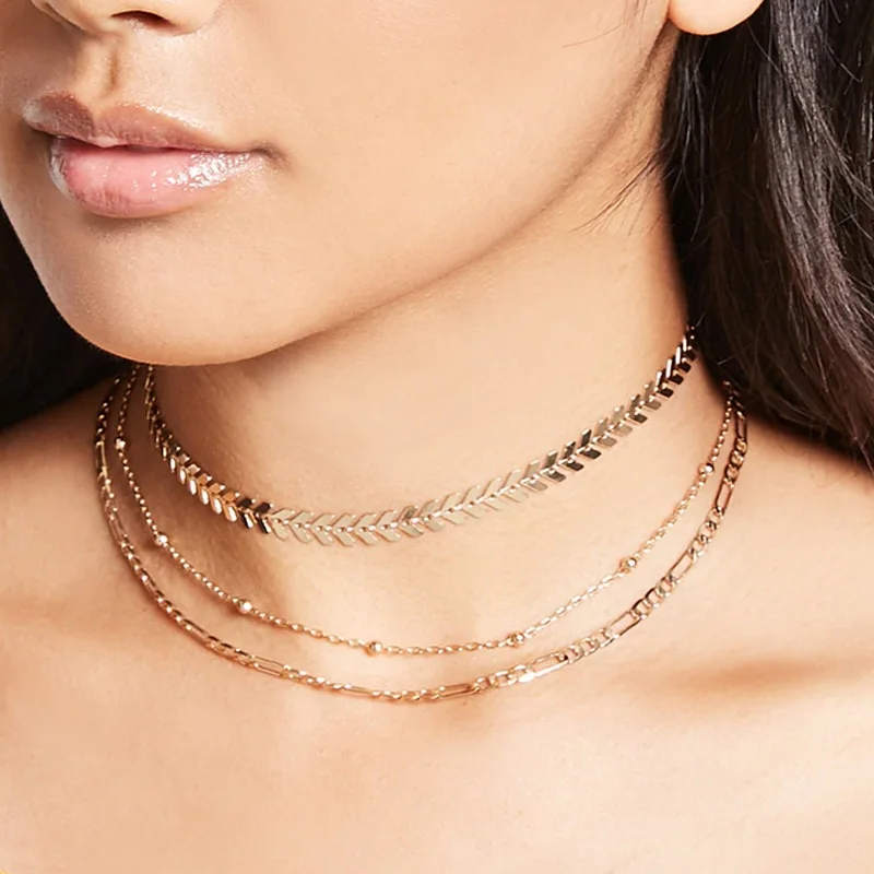 Multi Arrow choker Necklace Women Two Layers Necklaces Gold Color Fishbone Airplane Necklace Flat Chain Chocker On Neck Jewelry
Multi Arrow choker Necklace Women Two Layers Necklaces Gold Color Fishbone Airplane Necklace Flat Chain Chocker On Neck Jewelry
