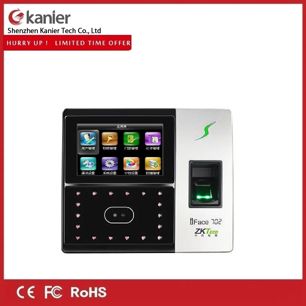 ZK Iface702 Facial Recognition Face Terminal Time Attendance and ZK Access Control finger print access control Time Attendance
ZK Iface702 Facial Recognition Face Terminal Time Attendance and ZK Access Control finger print access control Time Attendance