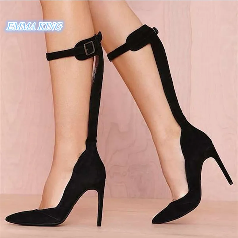 2019 New Design Women Mid-Calf Strap Fashion High Heels Pumps Spring Autumn Black Suede Pointed Toe Stilettos Sexy Ladies Shoes
2019 New Design Women Mid-Calf Strap Fashion High Heels Pumps Spring Autumn Black Suede Pointed Toe Stilettos Sexy Ladies Shoes