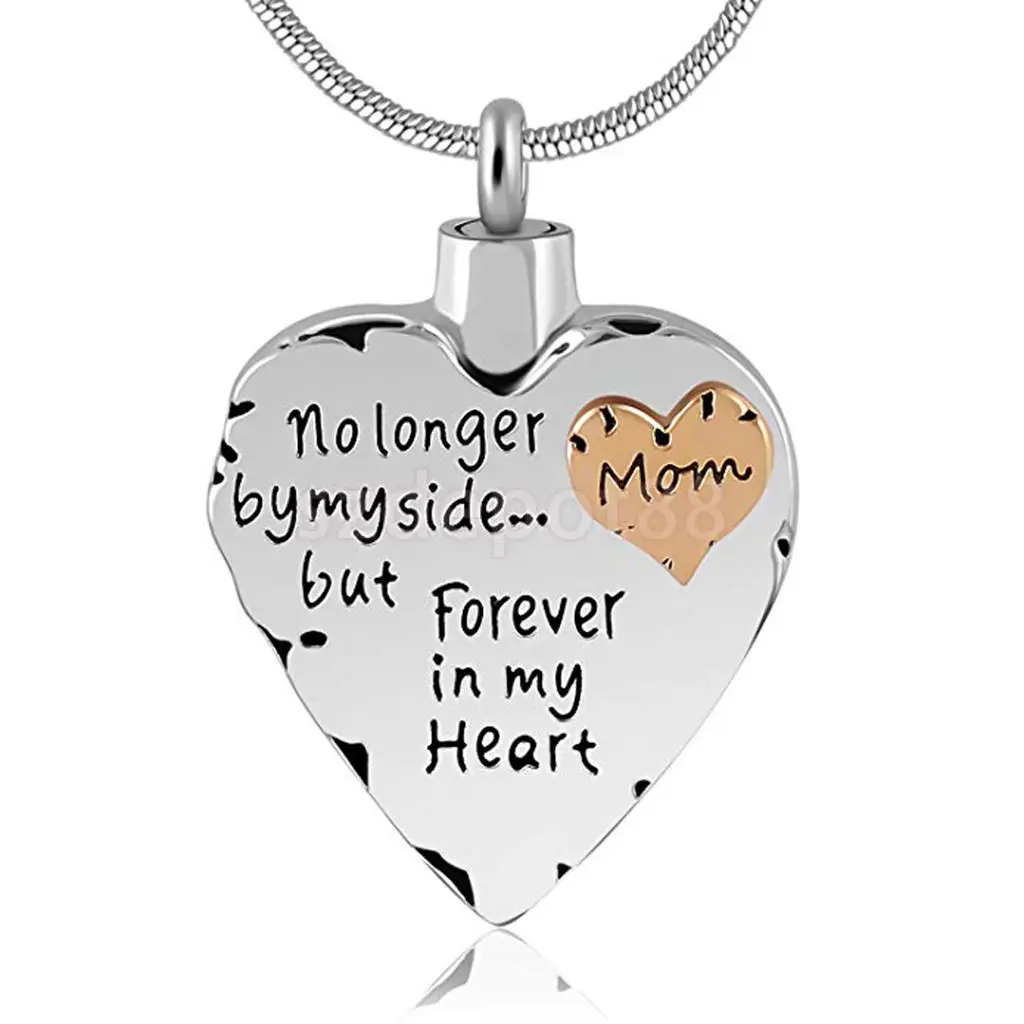 Dad Mom Son Sister Daughter Family Members Love Heart Cremation Urn Stainless Steel Pendant Forever In My Heart
