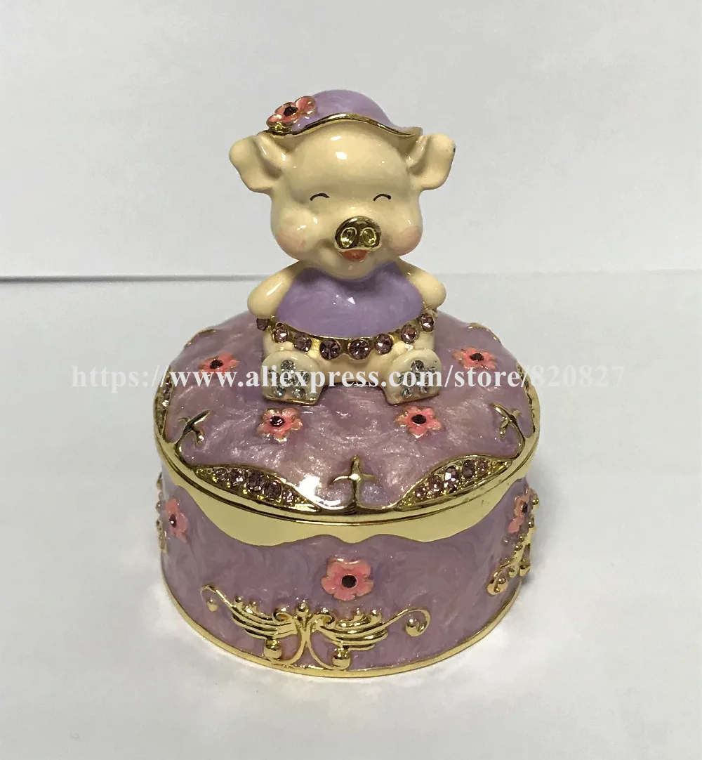 2019 New Pig Jewelled Trinket Box Jewelry Box with Inlaid Crystal, Pill Box Figurine
2019 New Pig Jewelled Trinket Box Jewelry Box with Inlaid Crystal, Pill Box Figurine