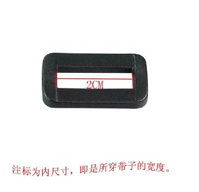 

100pcs/lot 3/4" (20mm) internal width Black Plastic rectangular type Ring Diy Buckle for backpack bag accessories fastener