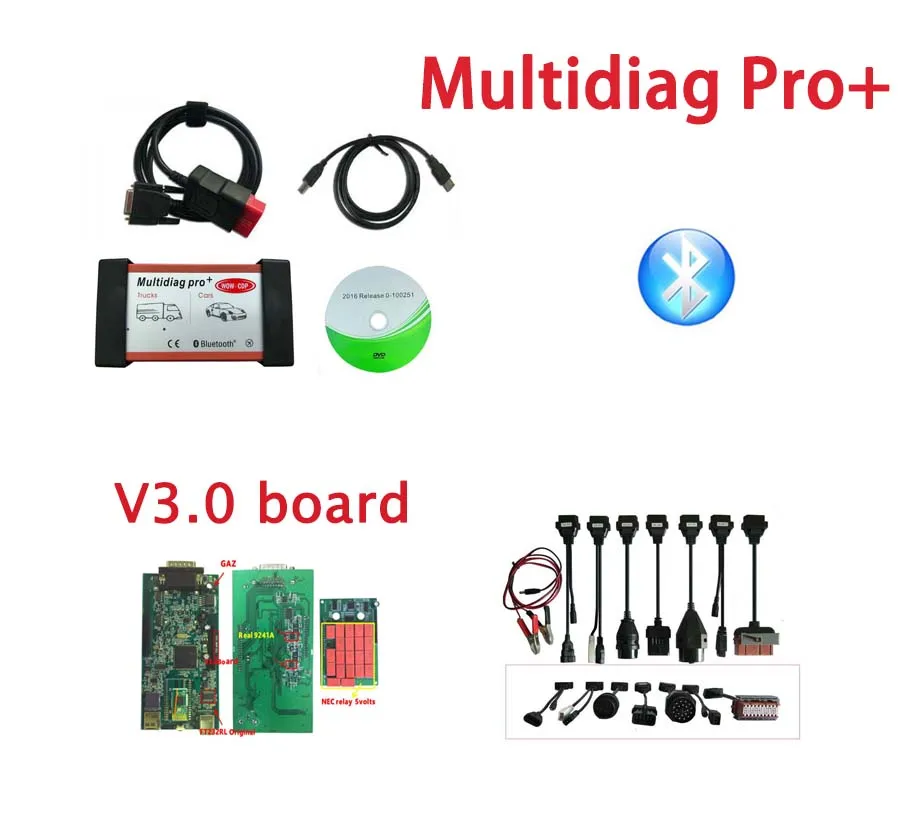 VSDTK Multidiag Pro+ with bluetooth A++ 3.0 PCB for cars/trucks OBD2 Scanner vd tcs cdp pro diagnostic tool + Car Cables
VSDTK Multidiag Pro+ with bluetooth A++ 3.0 PCB for cars/trucks OBD2 Scanner vd tcs cdp pro diagnostic tool + Car Cables