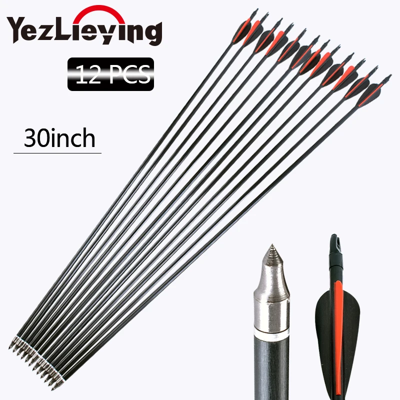 12Pcs 30 inch Fiberglass Arrows OD 8mm Red Black Feather for bow and arrows for adults Archery Shooting
12Pcs 30 inch Fiberglass Arrows OD 8mm Red Black Feather for bow and arrows for adults Archery Shooting