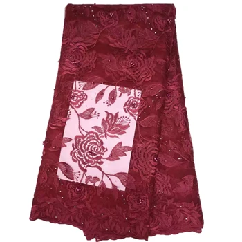 Wine Beaded French Tulle Lace Nigerian Lace Fabric Dubai Wine Embroidered High Quality Net Lace Fabric for Wedding Party A1505
Wine Beaded French Tulle Lace Nigerian Lace Fabric Dubai Wine Embroidered High Quality Net Lace Fabric for Wedding Party A1505