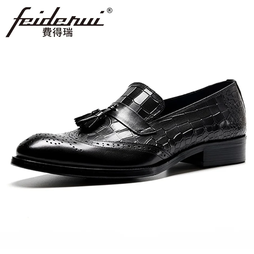 British Designer Genuine Leather Men's Loafers Formal Dress Round Toe Slip on Man Wingtip Flats Vintage Male Brogue Shoes HMS39
British Designer Genuine Leather Men's Loafers Formal Dress Round Toe Slip on Man Wingtip Flats Vintage Male Brogue Shoes HMS39