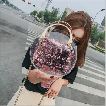2018 Women Transparent Bag Clear PVC Jelly Circle Tote Messenger Bags Laser Shoulder Bags Female Lady Contrast Color Chains Bag.
2018 Women Transparent Bag Clear PVC Jelly Circle Tote Messenger Bags Laser Shoulder Bags Female Lady Contrast Color Chains Bag.