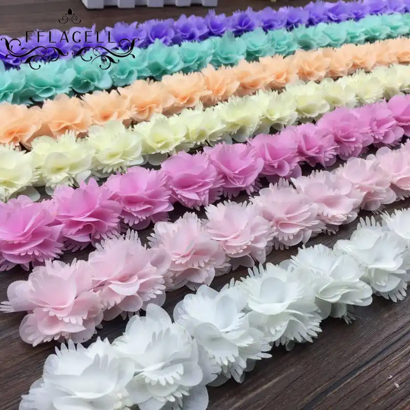 hágalo usted mismo Cinta Tiras De Encaje Coser apliques de flores regalo paquete Envoltura approx. 0.50 m 0.55 YD