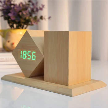 Temperature Sounds Control LED Display Desktop Table Clocks LED Alarm Clock Equiped with Pen Case Digital Mute Clock Despertador
Temperature Sounds Control LED Display Desktop Table Clocks LED Alarm Clock Equiped with Pen Case Digital Mute Clock Despertador