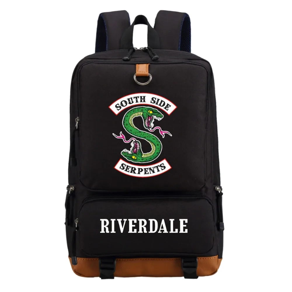 

WISHOT Riverdale South Side Serpents Backpack Shoulder travel School Bag Bookbag for teenagers men women Casual Laptop Bags