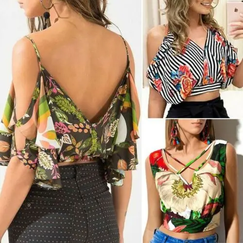 2019 NEW Arrival Women Sleeveless Ruffle Floral Backless Tank Top Peplum Tops Ladies Swing Tunic Croped Tanks
2019 NEW Arrival Women Sleeveless Ruffle Floral Backless Tank Top Peplum Tops Ladies Swing Tunic Croped Tanks