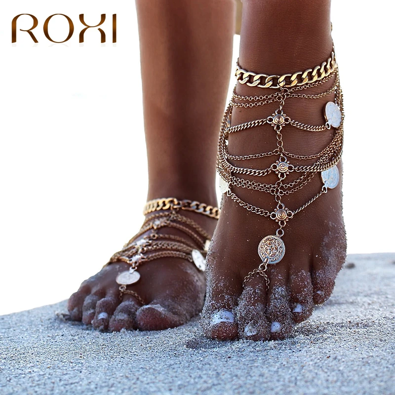 

ROXI Barefoot Sandals Beach Foot Jewelry Ankle Bracelet Cheville Enkelbandje Boho Anklet Bohemian Anklets For Women Tobillera