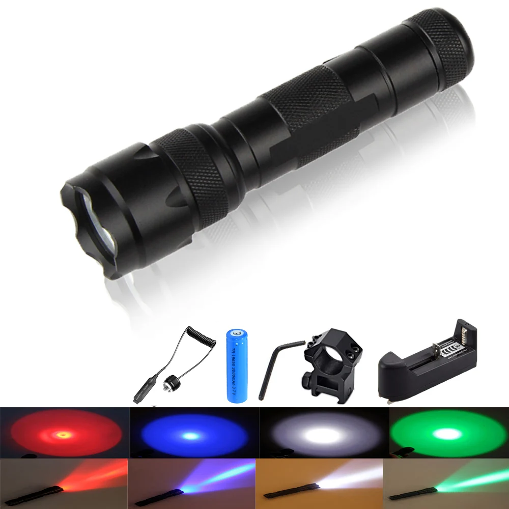 1-mode WF-502B L2 T6 multi-color LED tactical flashlight pressure switch flashlight led 18650 battery Outdoor hunting flashlight
1-mode WF-502B L2 T6 multi-color LED tactical flashlight pressure switch flashlight led 18650 battery Outdoor hunting flashlight