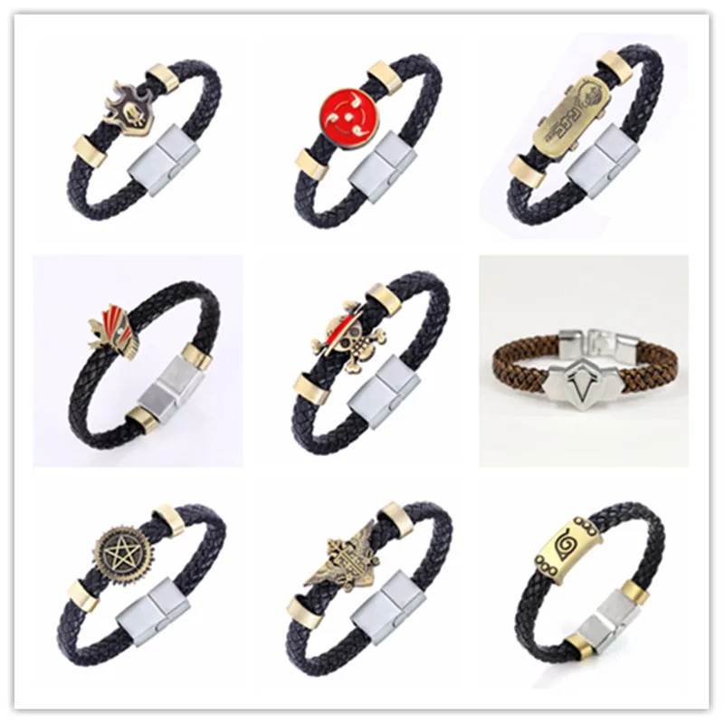 Fashion Anime Cartoon Leather Braided Bracelet Woven Bangles Creed Legend of Zelda Naruto One Piece Wristband Magnetic Jewelry H
Fashion Anime Cartoon Leather Braided Bracelet Woven Bangles Creed Legend of Zelda Naruto One Piece Wristband Magnetic Jewelry H