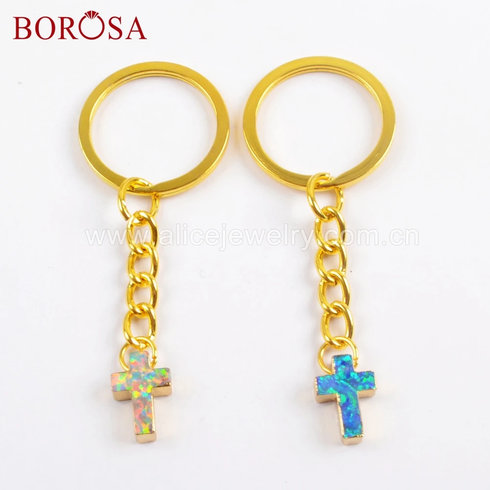 BOROSA 10pcs Cross Shape Blue White Manmade Opal Beads Key Chain Japanese Opal Charms Key Chains Jewelry Making HD0014
BOROSA 10pcs Cross Shape Blue White Manmade Opal Beads Key Chain Japanese Opal Charms Key Chains Jewelry Making HD0014