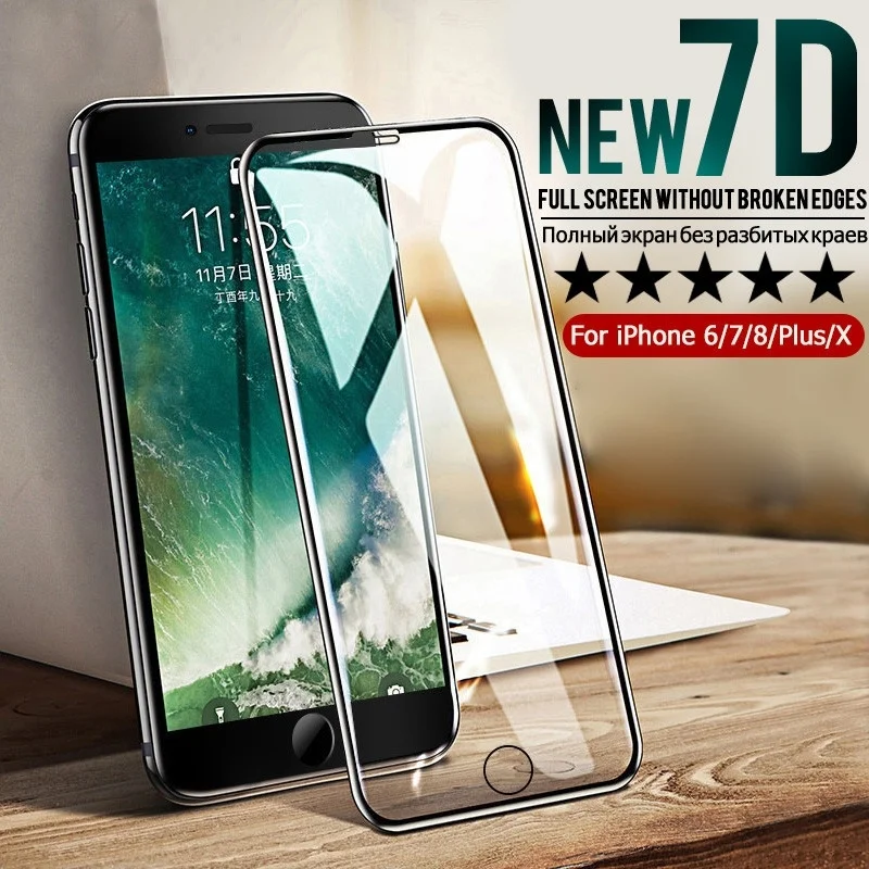 7D Full Cover Tempered Glass Screenprotector For iPhone 11 pro max xr xs max x 8 7 6 S plus Glass Protection Film verre tremper
7D Full Cover Tempered Glass Screenprotector For iPhone 11 pro max xr xs max x 8 7 6 S plus Glass Protection Film verre tremper