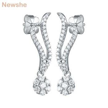 Newshe 925 Sterling Silver Stud Earrings For Women Wave Flower Design 0.8 Ct AAA Cubic Zirconia
Newshe 925 Sterling Silver Stud Earrings For Women Wave Flower Design 0.8 Ct AAA Cubic Zirconia