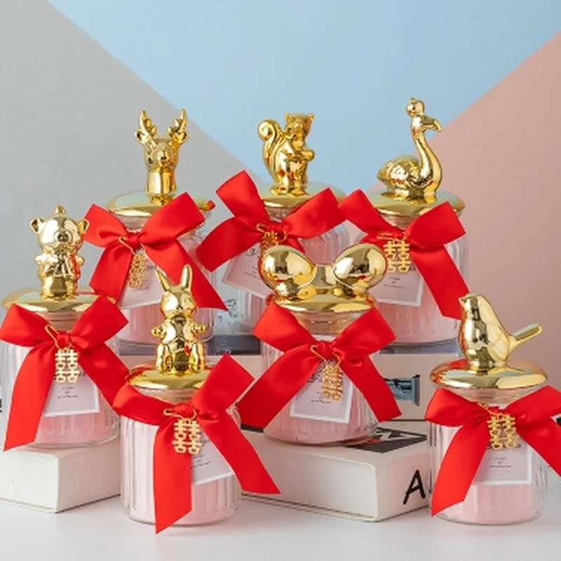 Creative Wedding Candy Box Gold-plated Small Animal Cover Transparent Glass Candy Jar Wedding Bridemaid with Hand Candy Gift Box
Creative Wedding Candy Box Gold-plated Small Animal Cover Transparent Glass Candy Jar Wedding Bridemaid with Hand Candy Gift Box