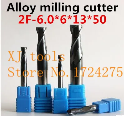 

New Free Delivery HRC50 2F-6.0*6*13*50mm Solid Carbide End Mill CNC Milling Cutter Tool Bits For Steel Milling