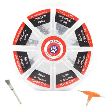 SEA WOLF 8 in 1 Prebuilt Coil Clapton Coil Alien Tiger Hive Quad Flat twisted Fused Heating Wire for DIY E Cig RDA Atomizer
SEA WOLF 8 in 1 Prebuilt Coil Clapton Coil Alien Tiger Hive Quad Flat twisted Fused Heating Wire for DIY E Cig RDA Atomizer