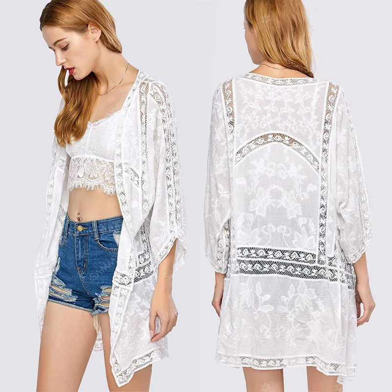 2018 Korean Fashion White Lace Womens Tops and Blouses Sun Protection Shirts Women Spring Summer Hollow Out Chemise Femme Blusas
2018 Korean Fashion White Lace Womens Tops and Blouses Sun Protection Shirts Women Spring Summer Hollow Out Chemise Femme Blusas
