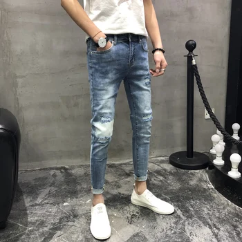 2019 summer hole jeans men's slim Korean version of the trend of small feet stretch nine points pants fashion youth casual pants
2019 summer hole jeans men's slim Korean version of the trend of small feet stretch nine points pants fashion youth casual pants