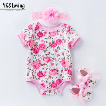 Baby Suit Deer Zebra Leopard Floral Print Rompers With Flowers Headbands Bow Shoes 3 Pcs Set Infant Kids New Fashion Suit
Baby Suit Deer Zebra Leopard Floral Print Rompers With Flowers Headbands Bow Shoes 3 Pcs Set Infant Kids New Fashion Suit
