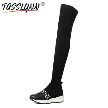 TASSLYNN 2018 Women Winter Shoes Boots Over The Knee Boots Flock Patchwork Zipper Med Heels Round Toe Woman Boots Size 34-39
TASSLYNN 2018 Women Winter Shoes Boots Over The Knee Boots Flock Patchwork Zipper Med Heels Round Toe Woman Boots Size 34-39
