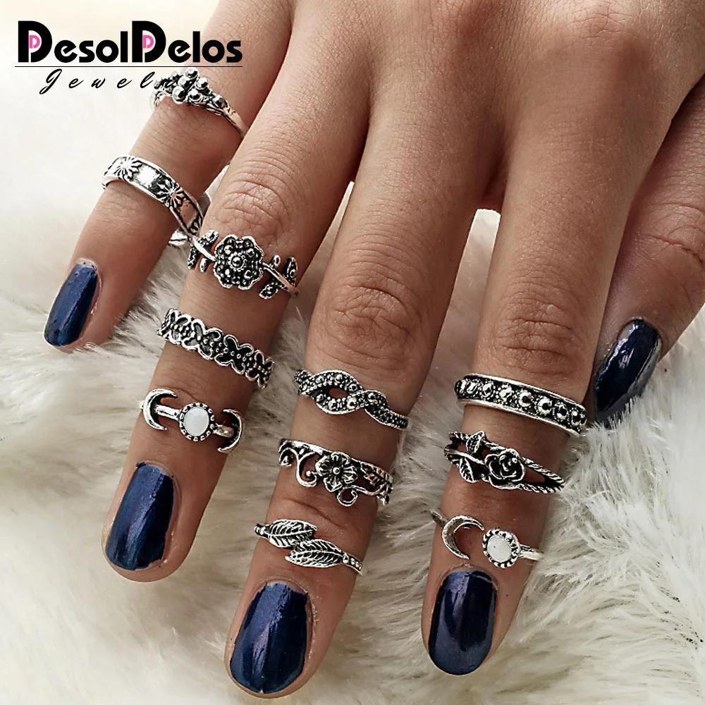 Women's Fashion Rings 11pcs/Set Women Bohemian Vintage Silver Stack Rings Above Knuckle Blue Rings Set dropshipping
Women's Fashion Rings 11pcs/Set Women Bohemian Vintage Silver Stack Rings Above Knuckle Blue Rings Set dropshipping