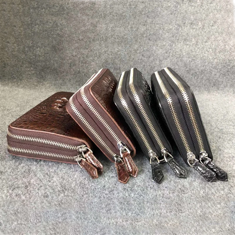 Men's Genuine Crocodile Leather wallet fashion multi functional double metal zipper clutch wallet with wrist strap UBEJ0003
Men's Genuine Crocodile Leather wallet fashion multi functional double metal zipper clutch wallet with wrist strap UBEJ0003