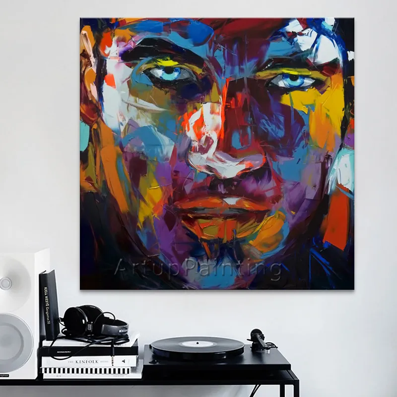 Francoise Nielly Palette knife portrait Face Oil painting Character figure Hand painted canva wall Art picture for decor 13-16 | Дом и сад