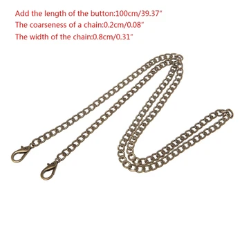 THINKTHENDO New Hot 100 cm Luxury Fashion DIY Metal Shoulder Cross Body Bag Handbag Purse Strap Accessories 
THINKTHENDO New Hot 100 cm Luxury Fashion DIY Metal Shoulder Cross Body Bag Handbag Purse Strap Accessories