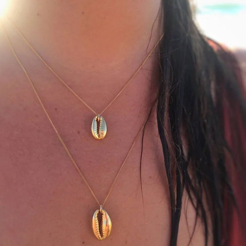 Fashion Gold Color Cowrie Shell Pendant Necklace for Women Layered Chain Choker Necklace Bohemia Statement Collier
Fashion Gold Color Cowrie Shell Pendant Necklace for Women Layered Chain Choker Necklace Bohemia Statement Collier