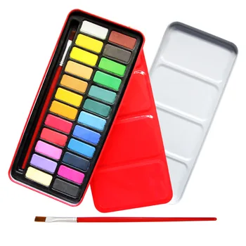 24 color red iron box solid powder cake watercolor set sketch powder cake pigment
24 color red iron box solid powder cake watercolor set sketch powder cake pigment